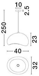 Lustra suspendata design modern, Stone Gray, AERE, L 40cm