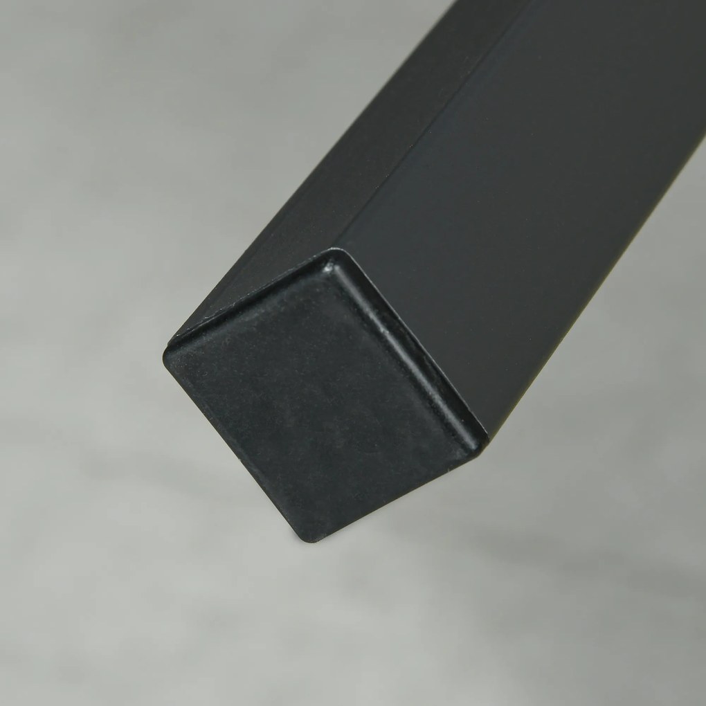 Outsunny Masă de Patio, Masă de Balcon, Masă de Dining pentru Exterior 145 x 85 cm pentru 6 Persoane cu Efect de Lemn, Cadrul din Oțel, Gri | Aosom Romania