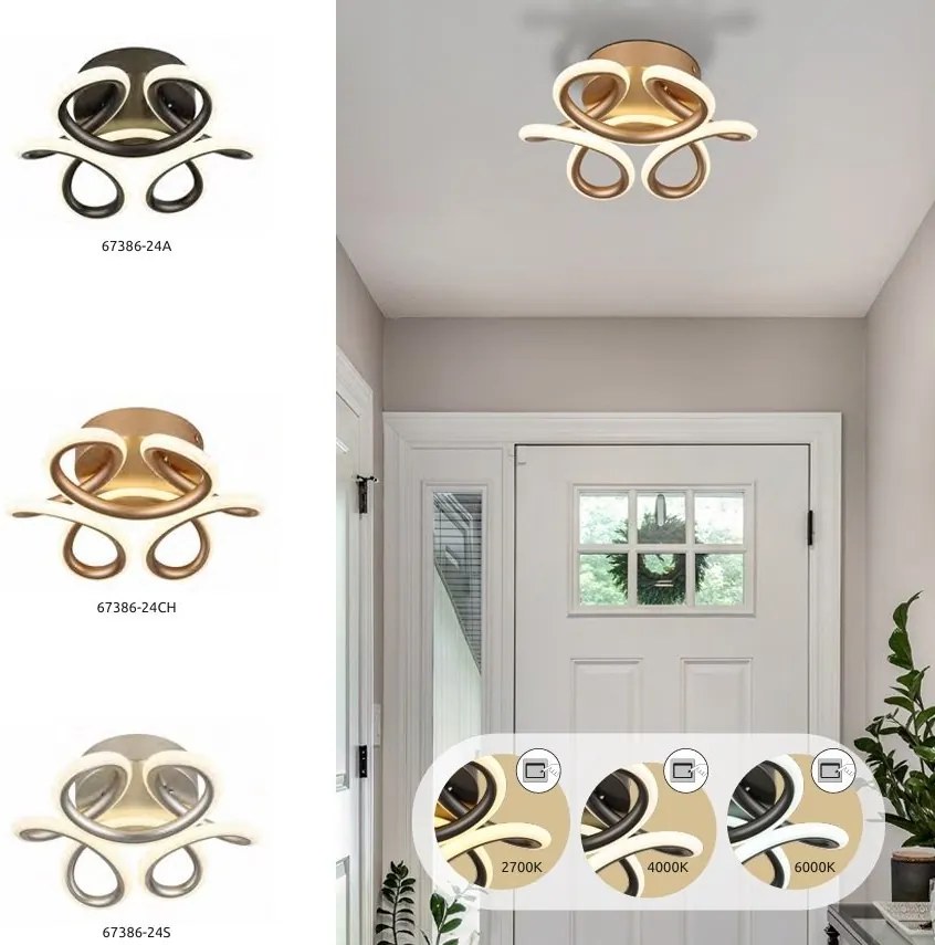Plafoniera LED CCT MELISAND sampanie mat