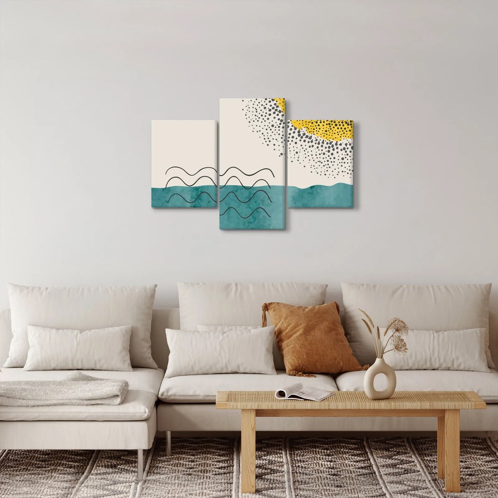 Tablou - pictură abstractă de plajă N⁰1 (90x60 cm)