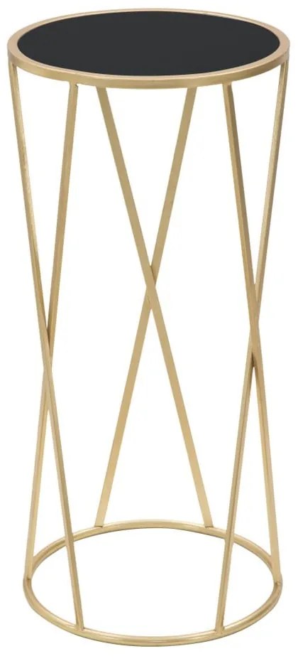 Masă auxiliară Mauro Ferretti Glam Simple, înălțime 75 cm, negru - auriu