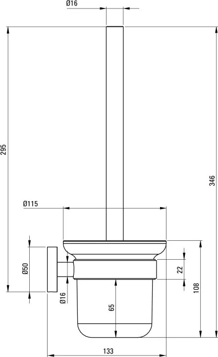 JASMIN Perie toaletă, montare pe perete Finisaj: Crom ADJ_0711
