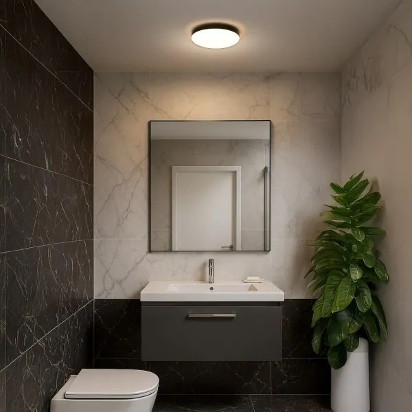 LED plafonieră baie MAYA LED/13W/230V IP44 negru cu senzor