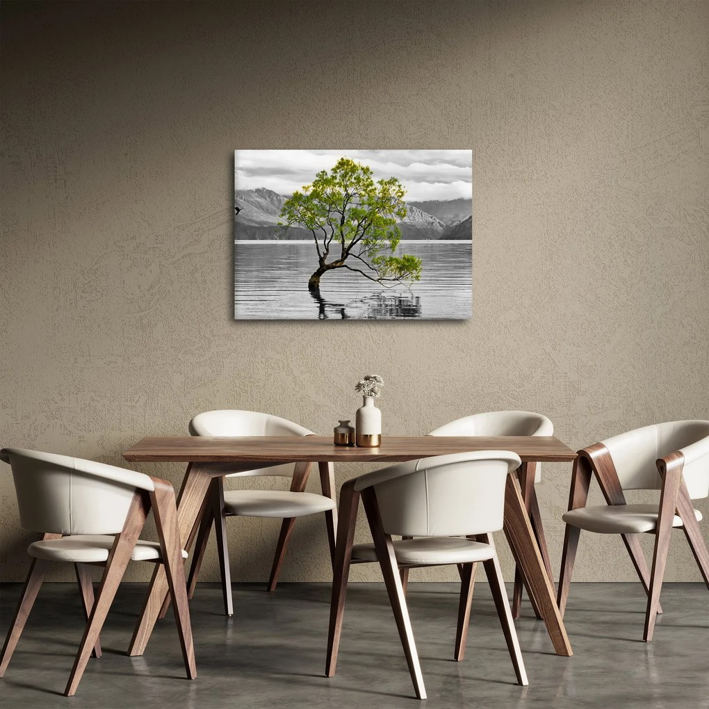 Tablou copacului în mijlocul lacului (70x50 cm)