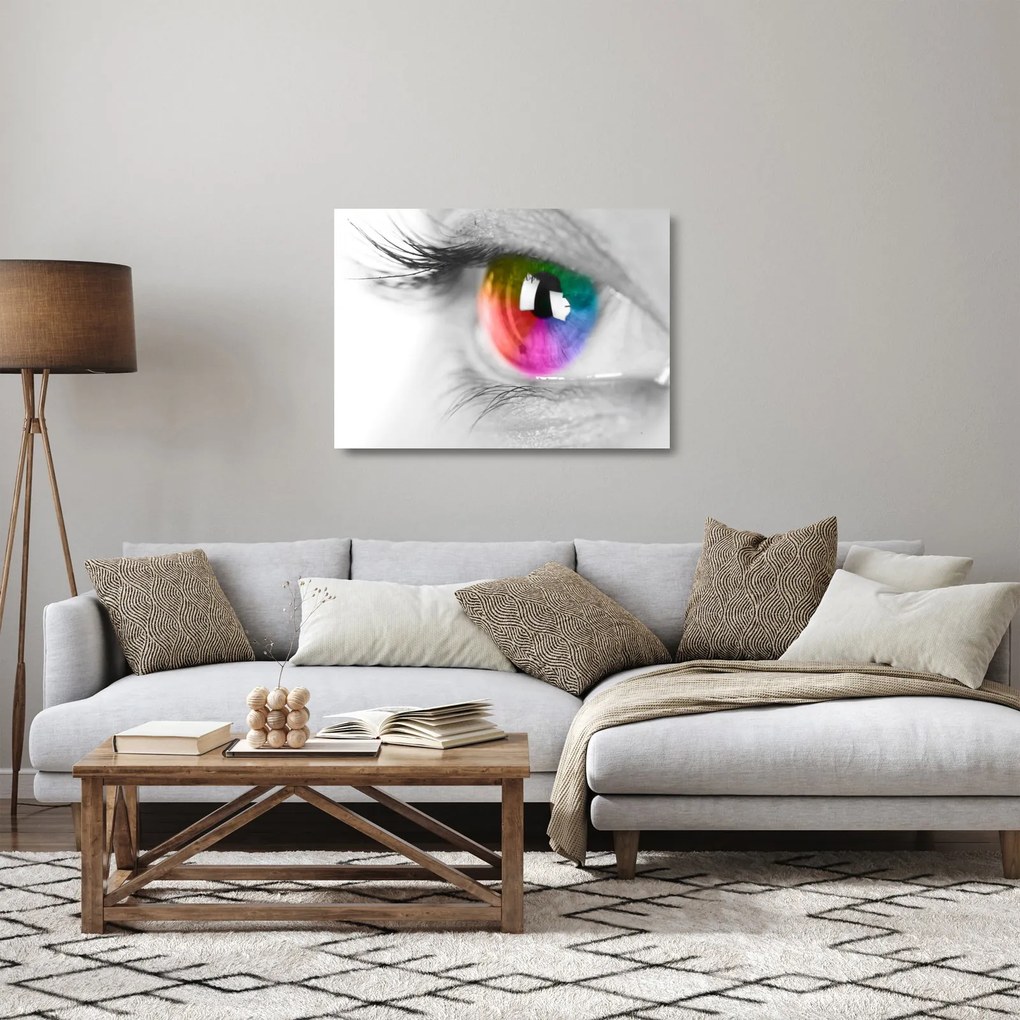 Tablou pe sticlă - Iris din ochi (70x50 cm)