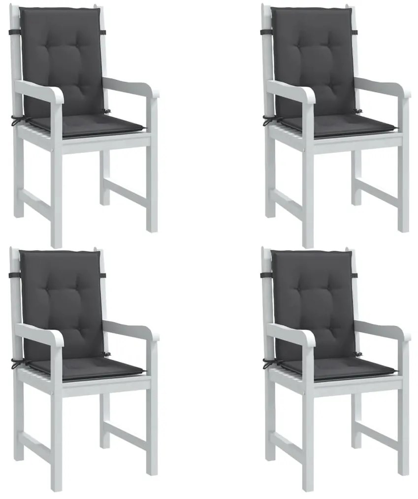 vidaXL Perne scaun spătar mic 4 buc. melanj antracit 100x50x4cm textil