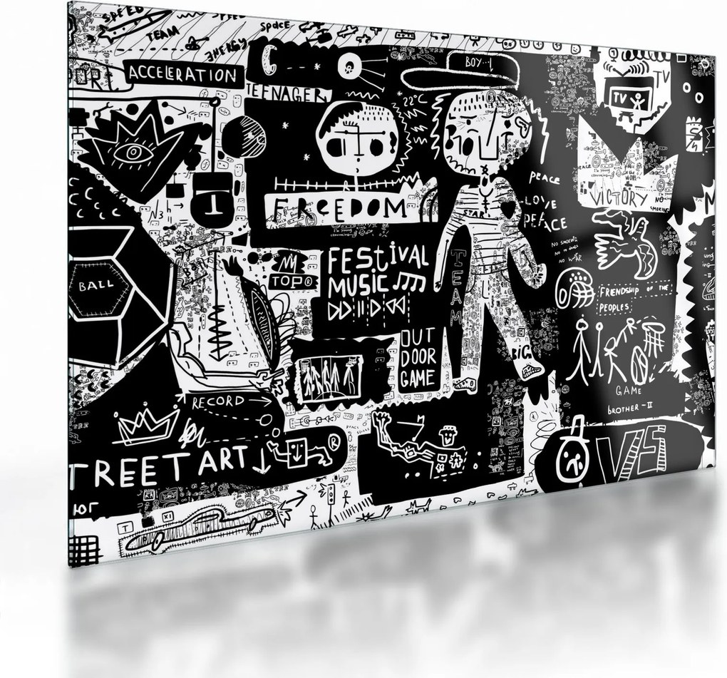 Tablou pe sticlă - Graffiti (70x50 cm)