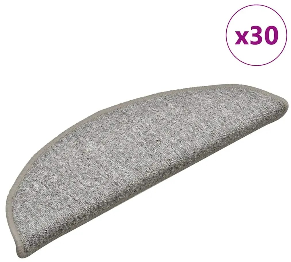 vidaXL Covorașe scară 30 buc gri deschis 56x17x3 cm