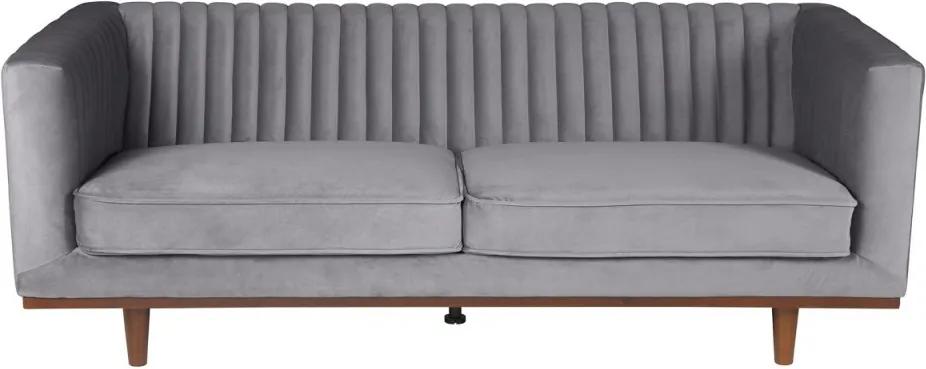 Canapea gri din catifea cu 3 locuri Dante Zago