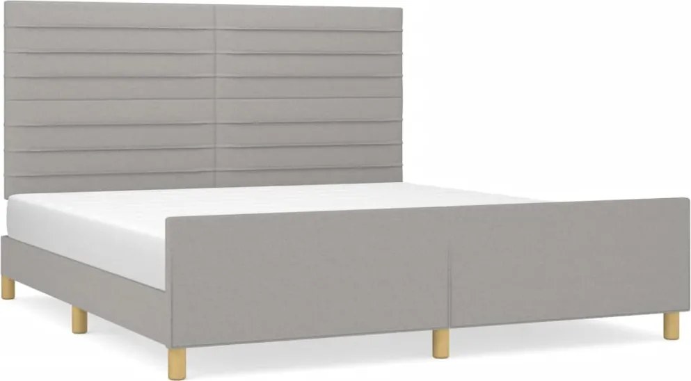 vidaXL Cadru de pat fără saltea, gri deschis, 180x200 cm, textil