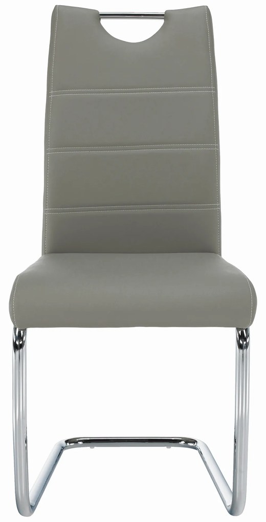 Scaun de sufragerie Abalia New (gri deschis + Crom). 808097