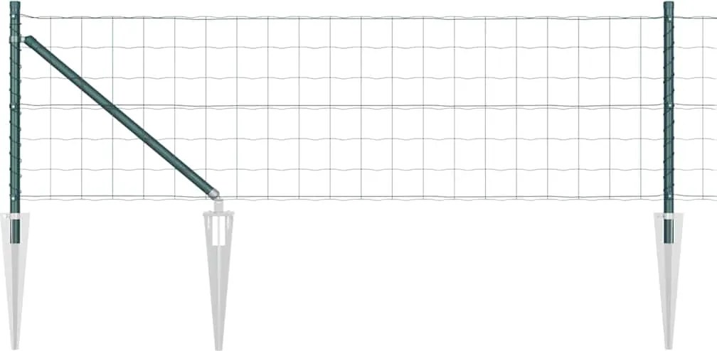 vidaXL Gard cu Stâlp Verde 0,6 x 50 m Oțel și PVC
