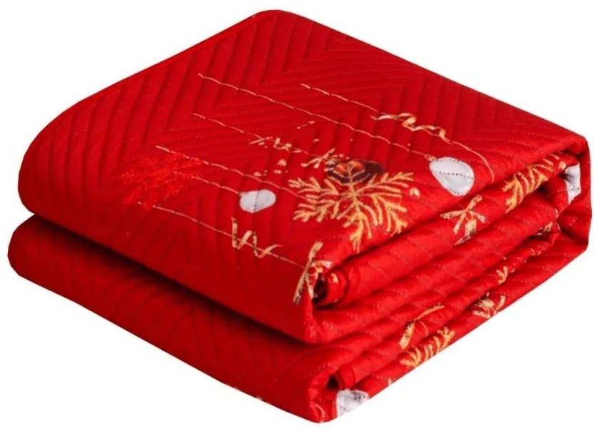 Cuvertura de pat WHITE SNOWMAN, rosu Dimensiune: 220 x 240 cm