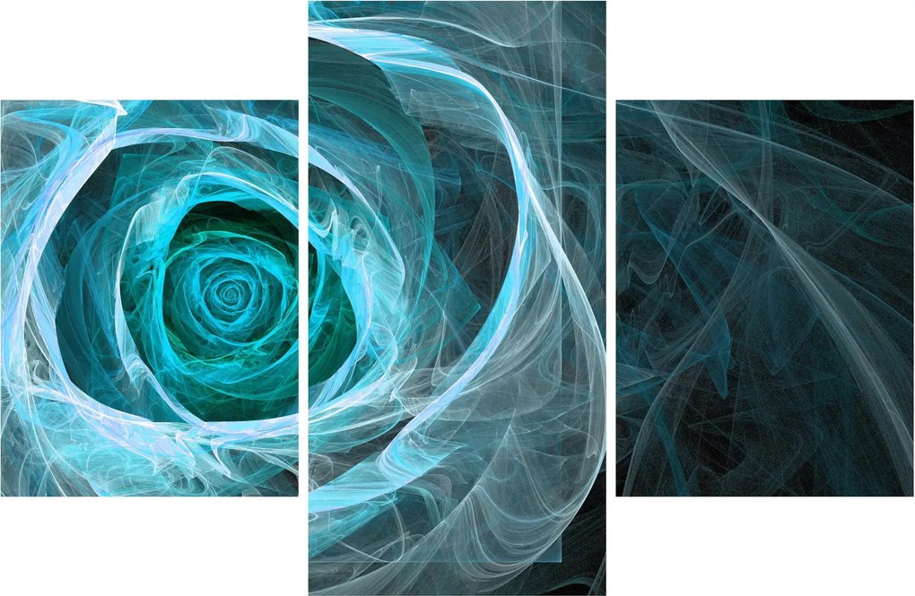 Tablou - Abstract trandafir albastru cu fundal negru (90x60 cm)