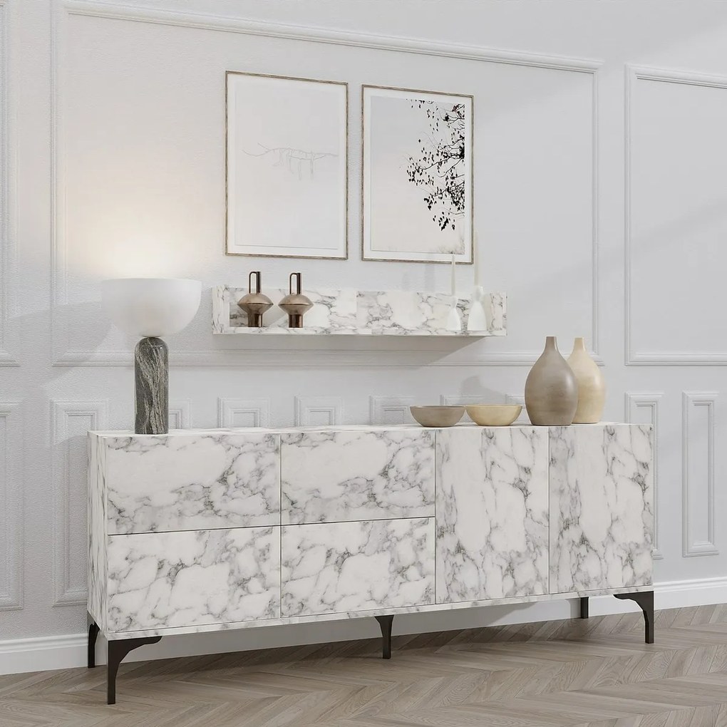 Dulap cu raft Stella Carrara Marble