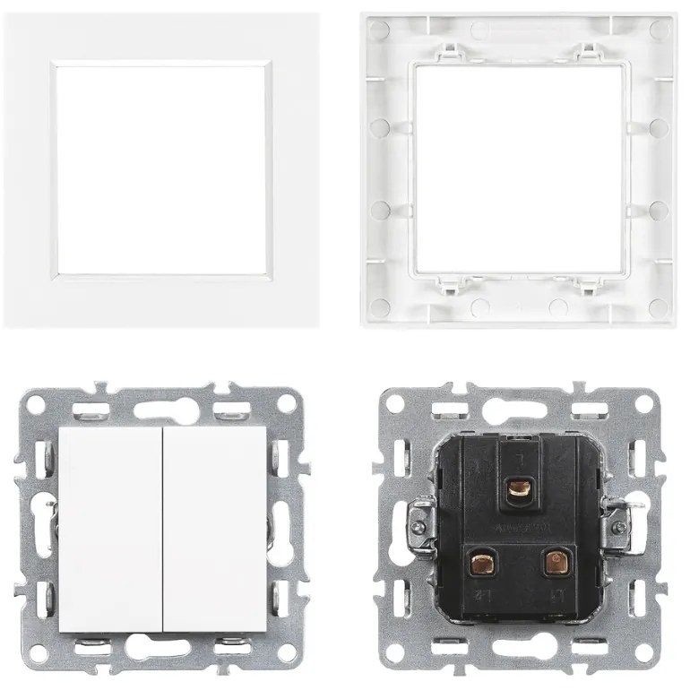 Întrerupător candelabru Nova 10A 250V 105 cu cadru alb