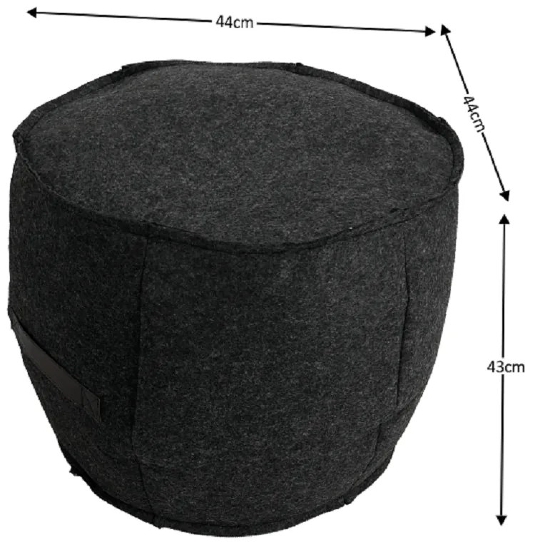 Taburet, material textil gri/maro, RAGIN