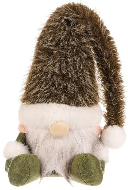 Decorațiune de Crăciun Spiriduș așezat, înălțime 20 cm, verde/alb, 20 CM