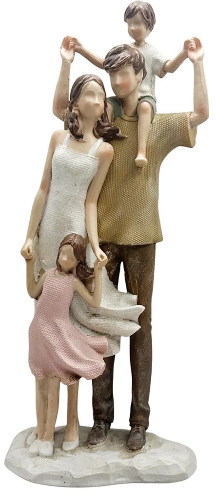 Statueta Cuplu cu copii YOUNG FAMILY, 28cm