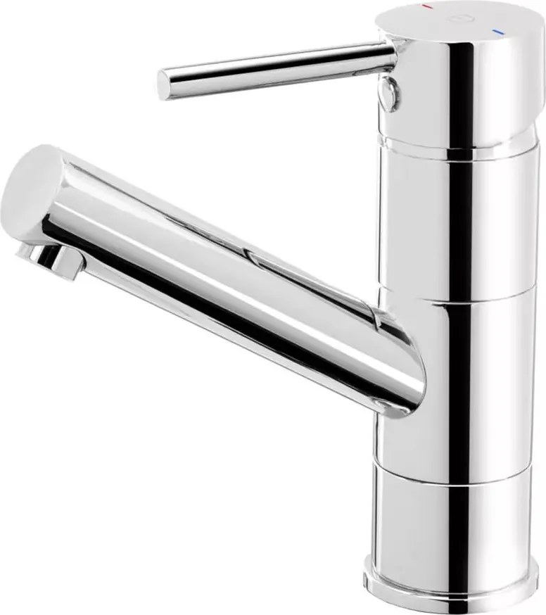 Baterie lavoar FDesign Flusso cu pipa mobila crom lucios