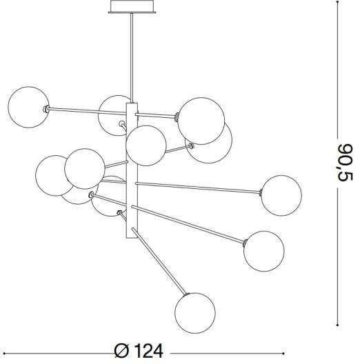 Lustră pe tijă Ideal Lux EQUINOXE 12×G4/2W/230V