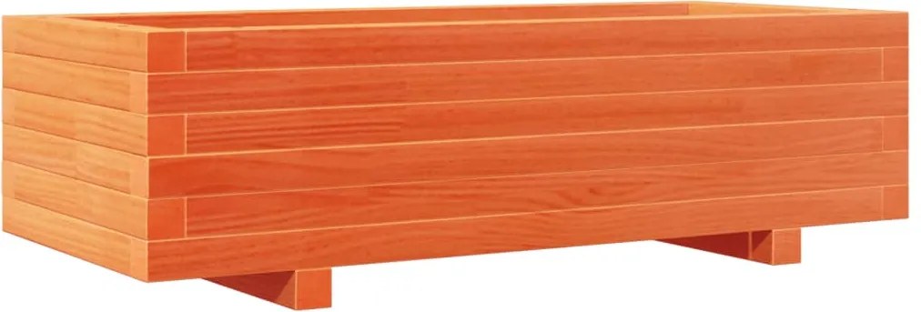 vidaXL Jardinieră grădină, maro ceruit, 90x40x26,5 cm, lemn masiv pin