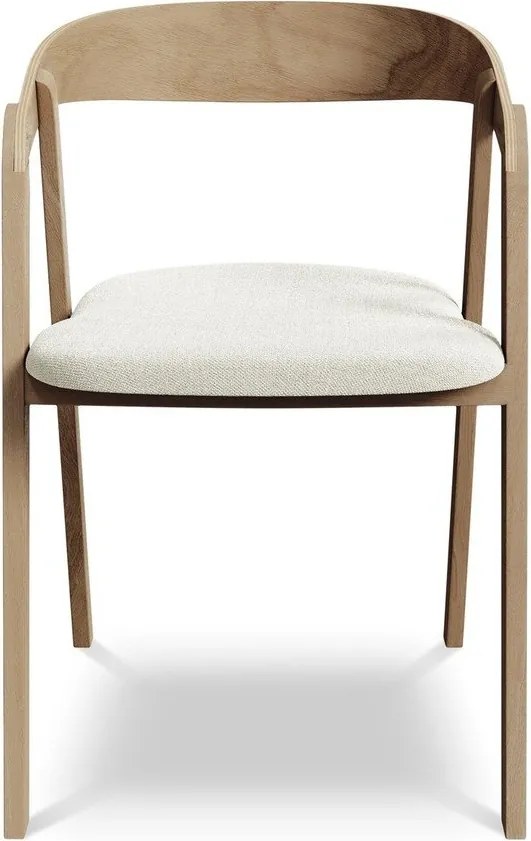 Scaun de sufragerie crem din lemn masiv Erika – Makamii