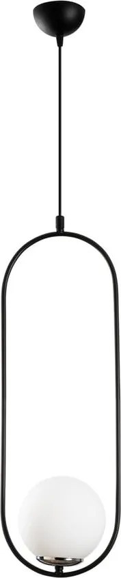 Lustră alb-negru cu abajur din sticlă Mudoni – Opviq lights