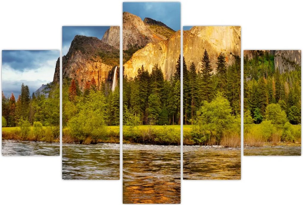 Tablou - Stânci lăngă lac (150x105 cm)