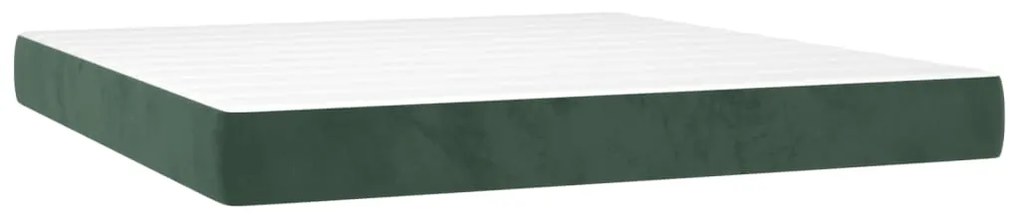 4016627 vidaXL Saltea de pat cu arcuri, verde închis, 160x220x20 cm, catifea