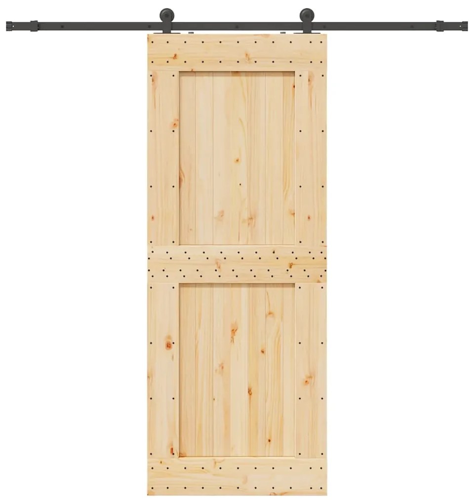 vidaXL Ușă glisantă cu set feronerie, 90x210 cm, lemn masiv de pin