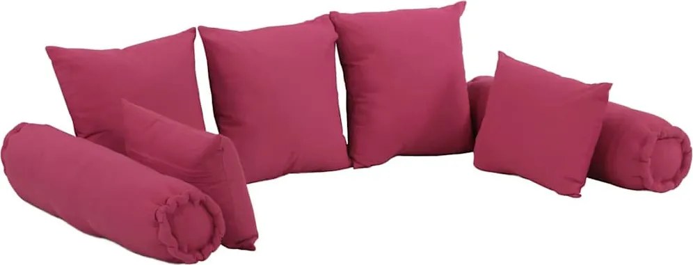 vidaXL Set de perne decorative, 7 piese, roz, material textil