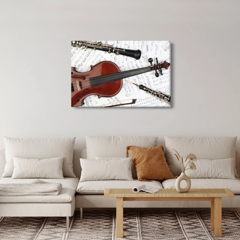 Tablou - Unelte muzicale (90x60 cm)