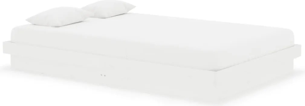 vidaXL Cadru de pat mic dublu, alb, 120x190 cm, lemn masiv