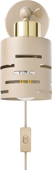 Aplica de perete cu spot și întrerupător ELEN 1xE27/35W/230V bej/auriu