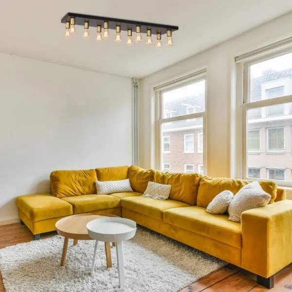 Plafonieră FILO 11xE27/60W/230V neagră/aurie