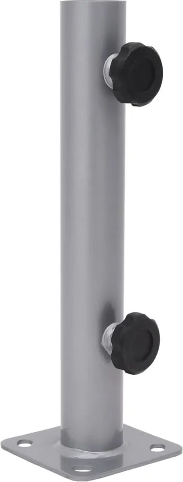 vidaXL Suport de umbrelă pentru stâlp de Ø32/34/38 mm, argintiu, oțel