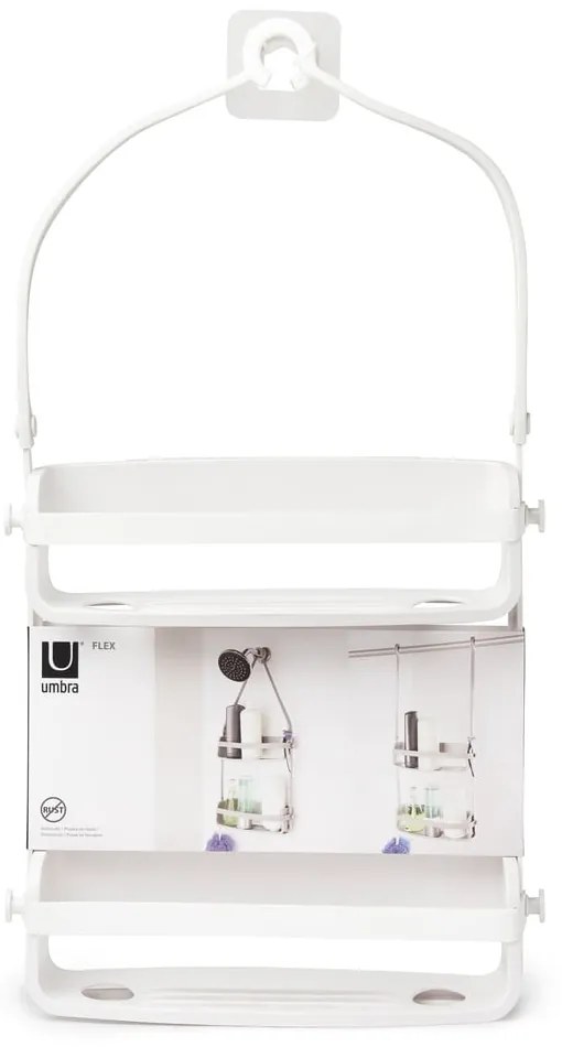 Raft pentru baie alb suspendat din plastic Flex – Umbra