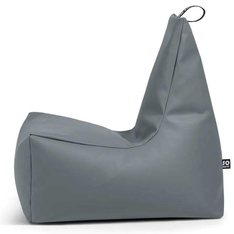 Fotoliu bean bag gri cu tapițerie din imitație de piele Icy XL – So Soft?