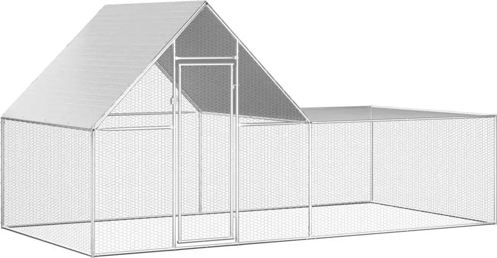 vidaXL Coteț pentru păsări, 4 x 2 x 2 m, oțel galvanizat