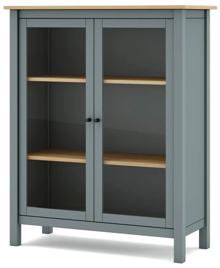 Vitrină verde prăfuit din lemn de pin 90x110x40 cm Misti – Marckeric