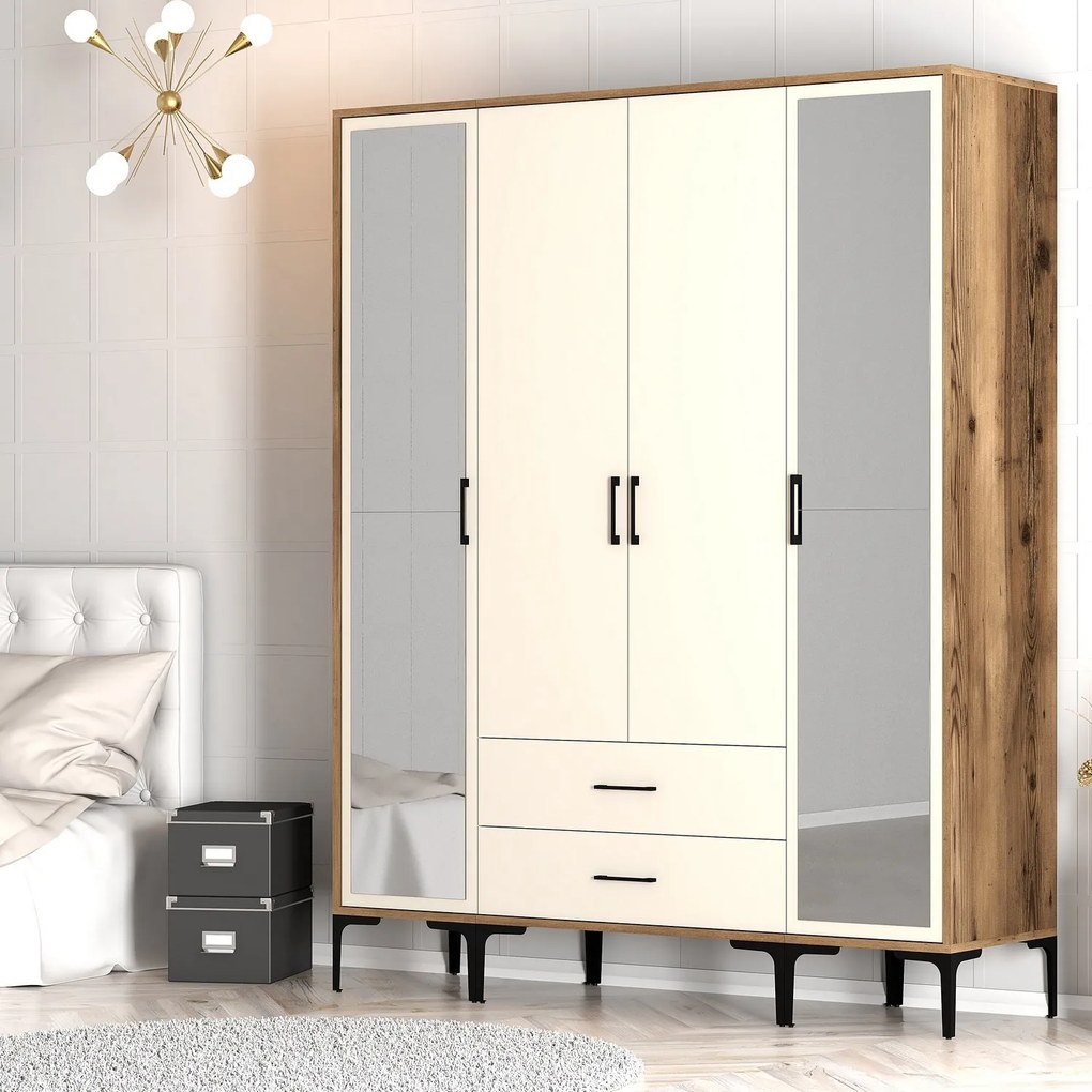 Dulap de haine Kiara RTR (Nuc + Crem). 1088538