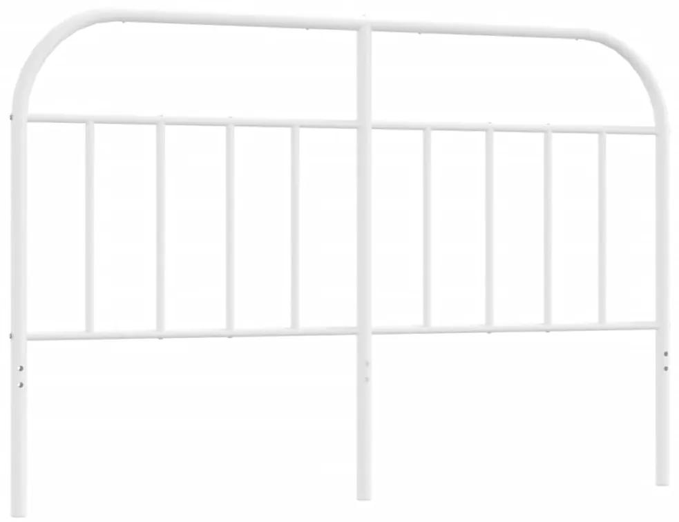 353716 vidaXL Tăblie de pat metalică, alb, 135 cm