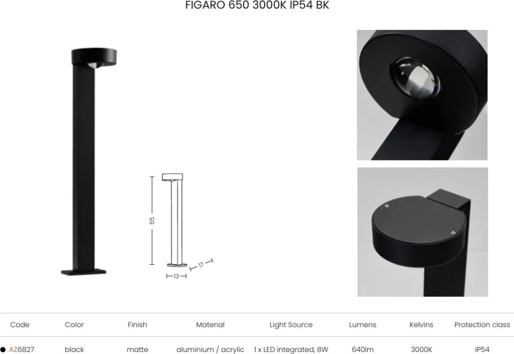 Stalp de gradina FIGARO IP54, H-65cm