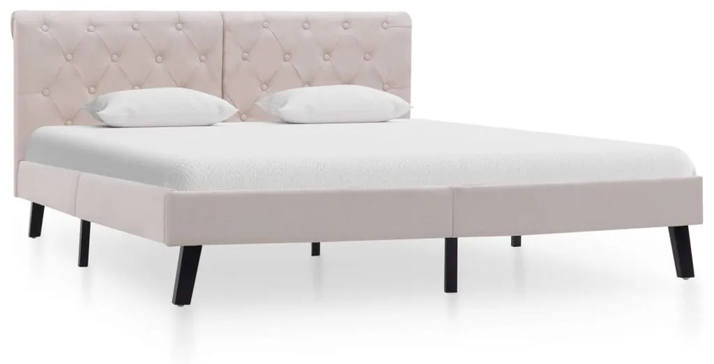 286760 vidaXL Cadru de pat, crem, 140 x 200 cm, material textil