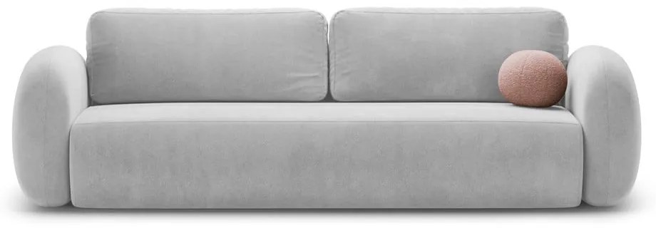 Canapea gri deschis extensibilă/cu spațiu de depozitare cu tapițerie din catifea 262 cm Tonale – Cosmopolitan Design