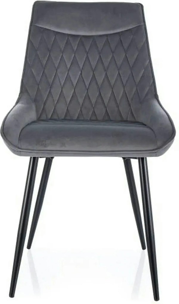 Scaun AGAT, gri/negru, stofa catifelata - Bluvel 14/metal, 51x44x88 cm