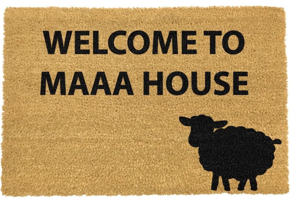 Covoraș intrare din fibre de cocos Artsy Doormats Welcome to Maaa House, 40 x 60 cm