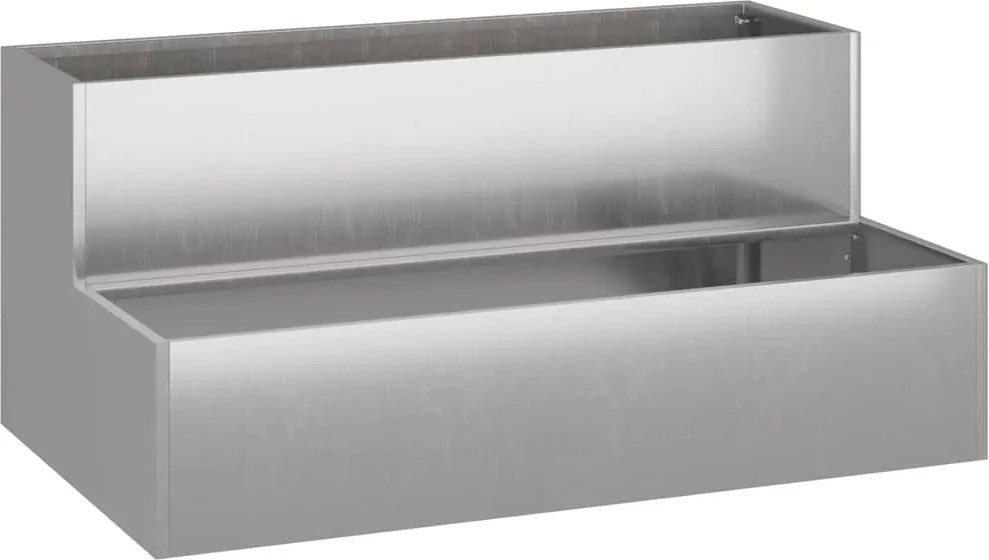 vidaXL Vază pentru Grădină Argintiu 100 x 60 x 45 cm Oţel inoxidabil