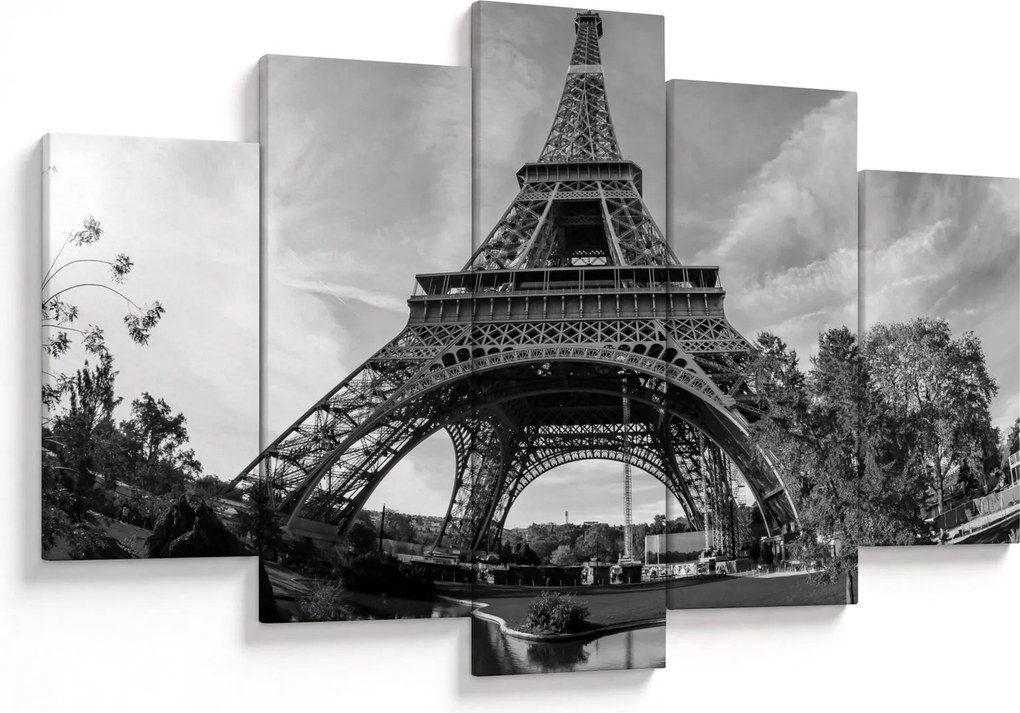 Tablou - Turnul Eiffel, alb-negru (150x105 cm)
